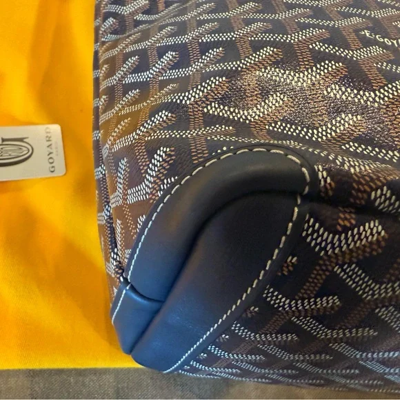 Goyard Blue Chevron Print Saint Louis Tote - Picture 6 of 13